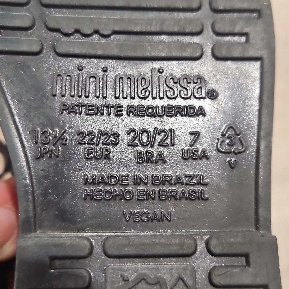 Mini Melissa Black Kids Shoes with Bow size 7